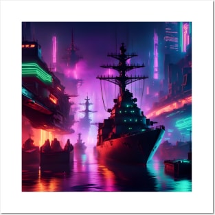 Neon Harbour Posters and Art